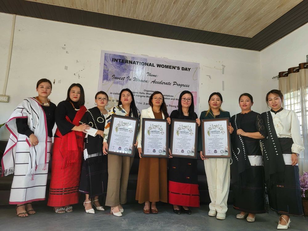 Six women entrepreneurs were felicitated by the Rengma Women Civil Societies during the International Women’s day.